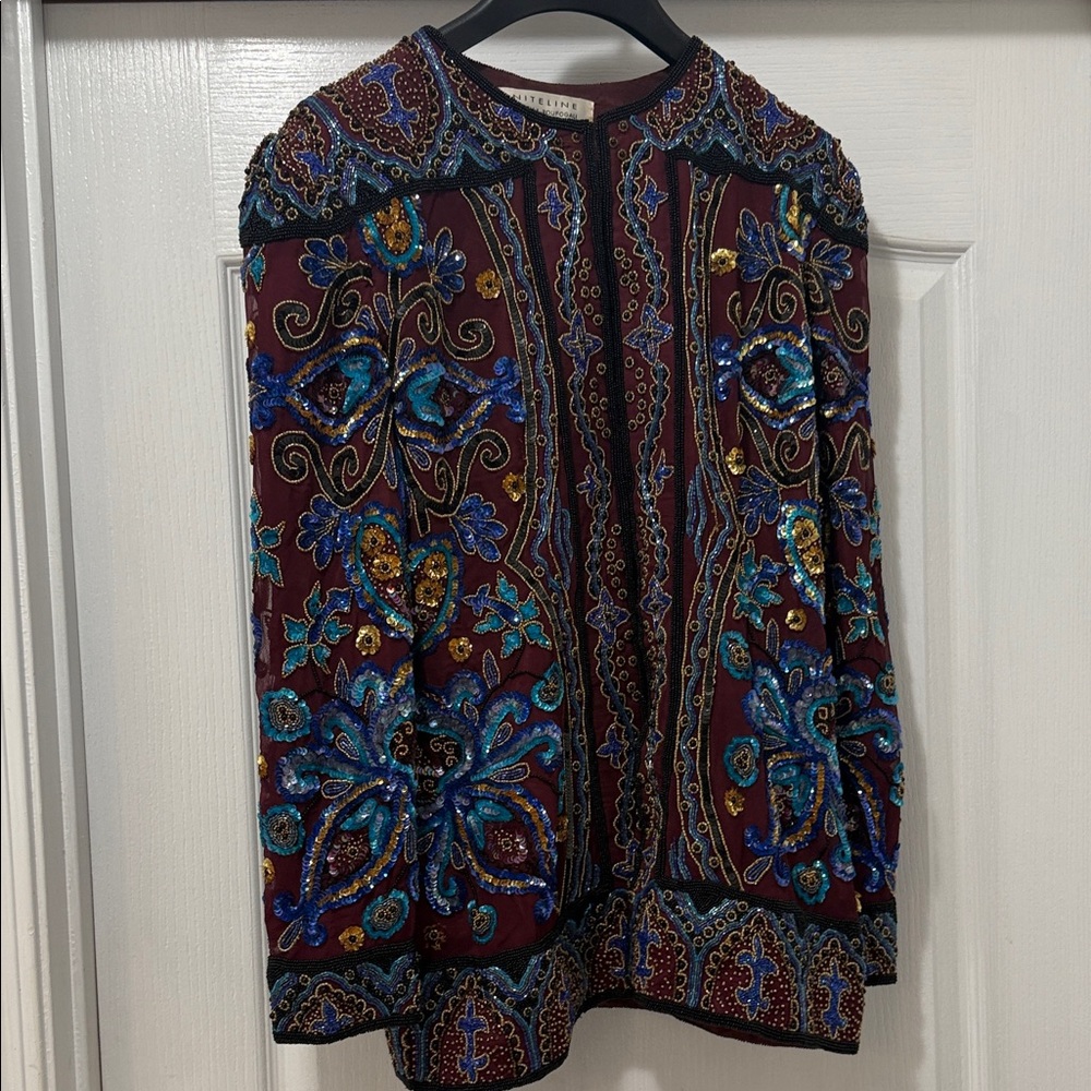Niteline by Delia Roufogali  iEmbroidered Floral Jacket w Multi  Color